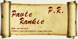 Pavle Rankić vizit kartica